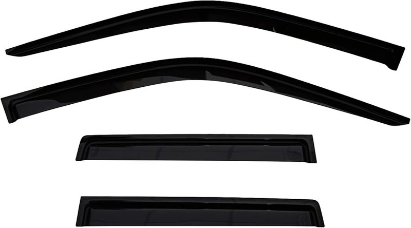 Optimal Co 2022-2026 Tape-On Side Window Visor Deflectors for Toyota Tundra Double Cab Rain Guards SR SR5 Limited Smoke Tinted Protectors 2023 2024 2025 - Image 2